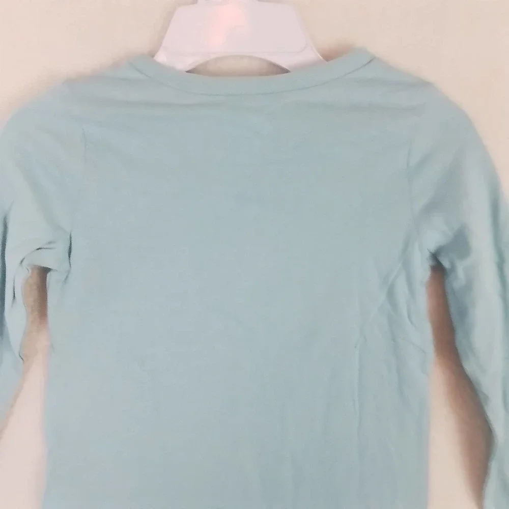 OshKosh Long Sleeve Cotton‎ T-Shirt Girl's Size 5 in Green w/ Ocean Graphic